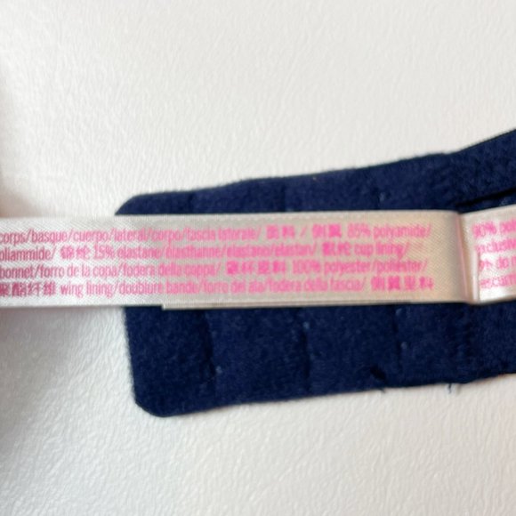 NWOT Victoria's Secret PINK Bra 32DD Wear Everywhere Super Push Up Blue Floral - Picture 8 of 8